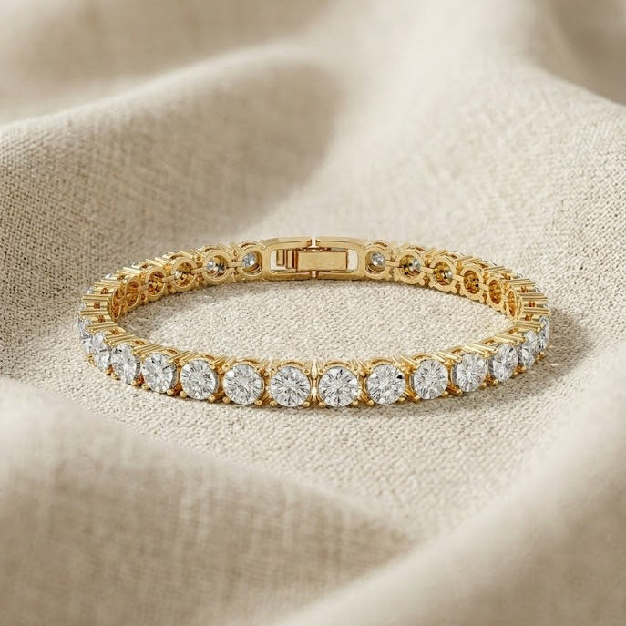 Brilliance Lab Diamond Set 1.00ct Tennis Bracelet in 18K Gold Vermeil