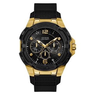 Montre Guess pour homme en acier inoxydable à quartz avec bracelet en silicone
