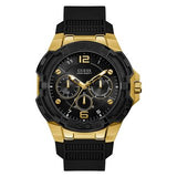 Montre Guess pour homme en acier inoxydable à quartz avec bracelet en silicone