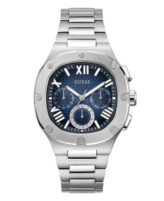 Guess Men's Multifunction Silver-Tone Stainless Steel Watch