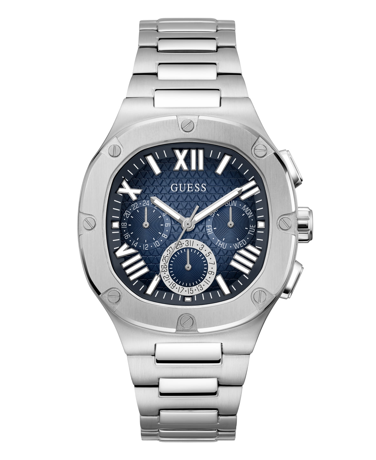 Guess Men's Multifunction Silver-Tone Stainless Steel Watch