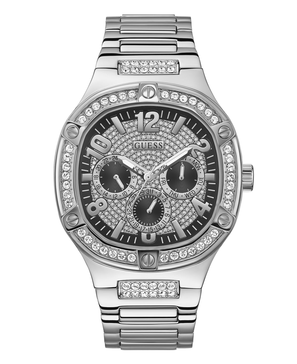 Guess Men's Multifunction Silver-Tone Stainless Steel Watch