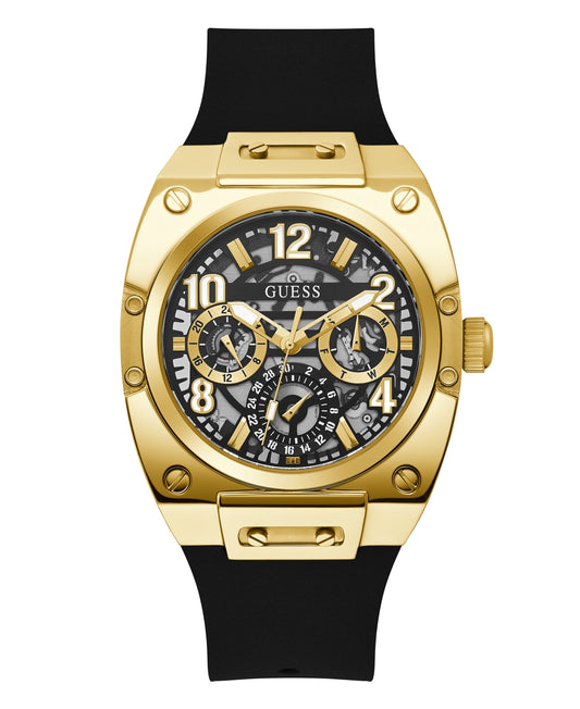 Guess Men's Multifunction Black-Tone Silicone Watch, 43mm