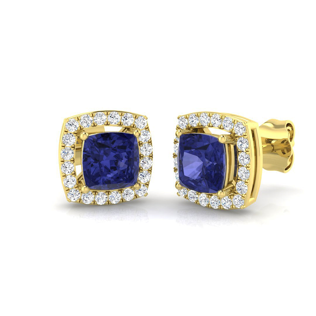"Skipy 1.5ct Tanzanite Gold Earrings - Elegant Luxury Jewelry"