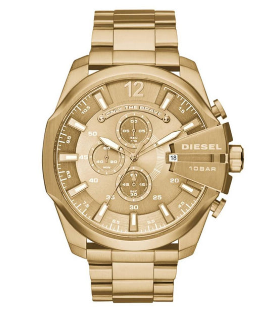Diesel Mens Mega Chief Chronograph Watch DZ4360 - Gold Metal - One Size