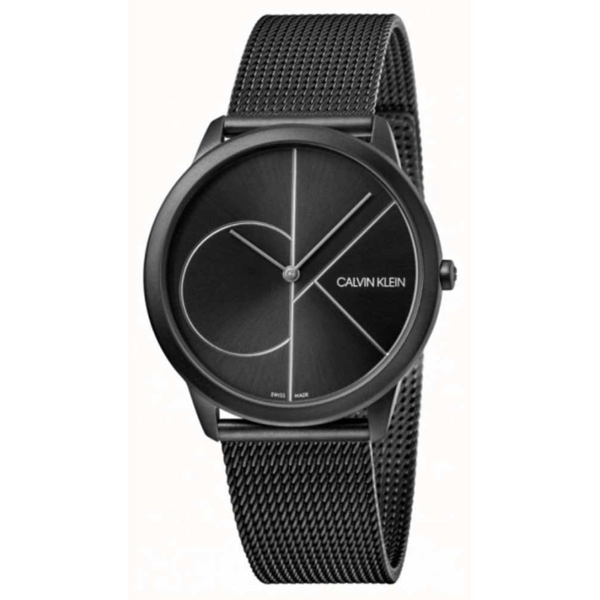 Calvin Klein Minimal Men’s Black Dial Stainless-Steel Mesh Watch