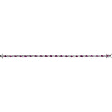 Round Lab-Grown Ruby & Natural Diamond Line Bracelet In Gold & Platinum