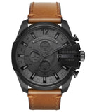 Diesel Men S Advanced Mega Chief Leather-Strap Watch