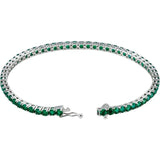 Round Lab-Grown Emerald Line Bracelet In Gold & Platinum