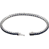 Round Lab-Grown Blue Sapphire Line Bracelet In Gold & Platinum