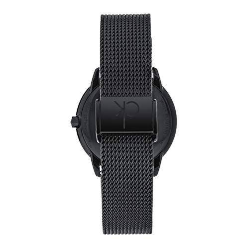 Calvin Klein Minimal Unisex Mesh Bracelet with Black Dial CK Logo Watch