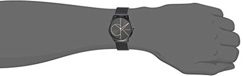 Calvin Klein Minimal Unisex Mesh Bracelet with Black Dial CK Logo Watch