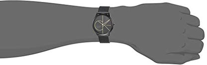 Calvin Klein Minimal Unisex Mesh Bracelet with Black Dial CK Logo Watch