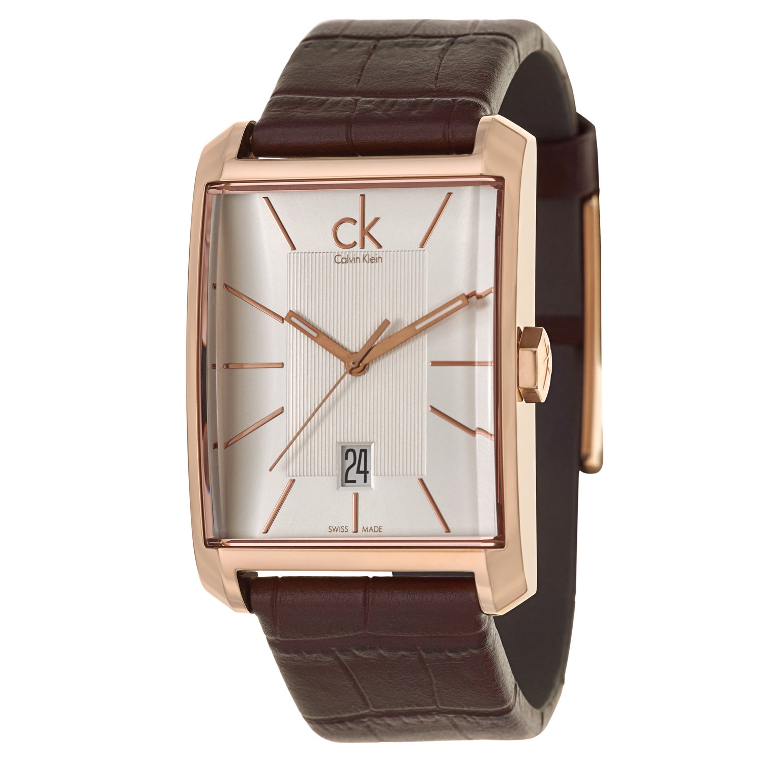 Calvin Klein Men’s Watch – Silver Dial, Brown Leather Strap