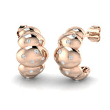 Stunning 0.25Ct Scattered Diamond Bubble Hoop Earrings in White Gold