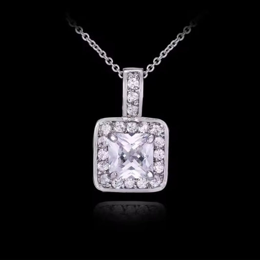 0.74ct Princess Cut  Diamond 18K White Gold