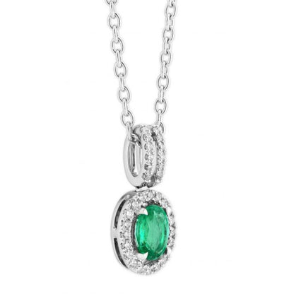 0.70ct Diamond Emerald Stone 18K White Gold