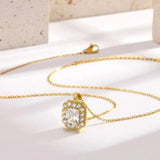 0.70Ct Lab Grown Diamond Pendant Necklace In Yellow Gold