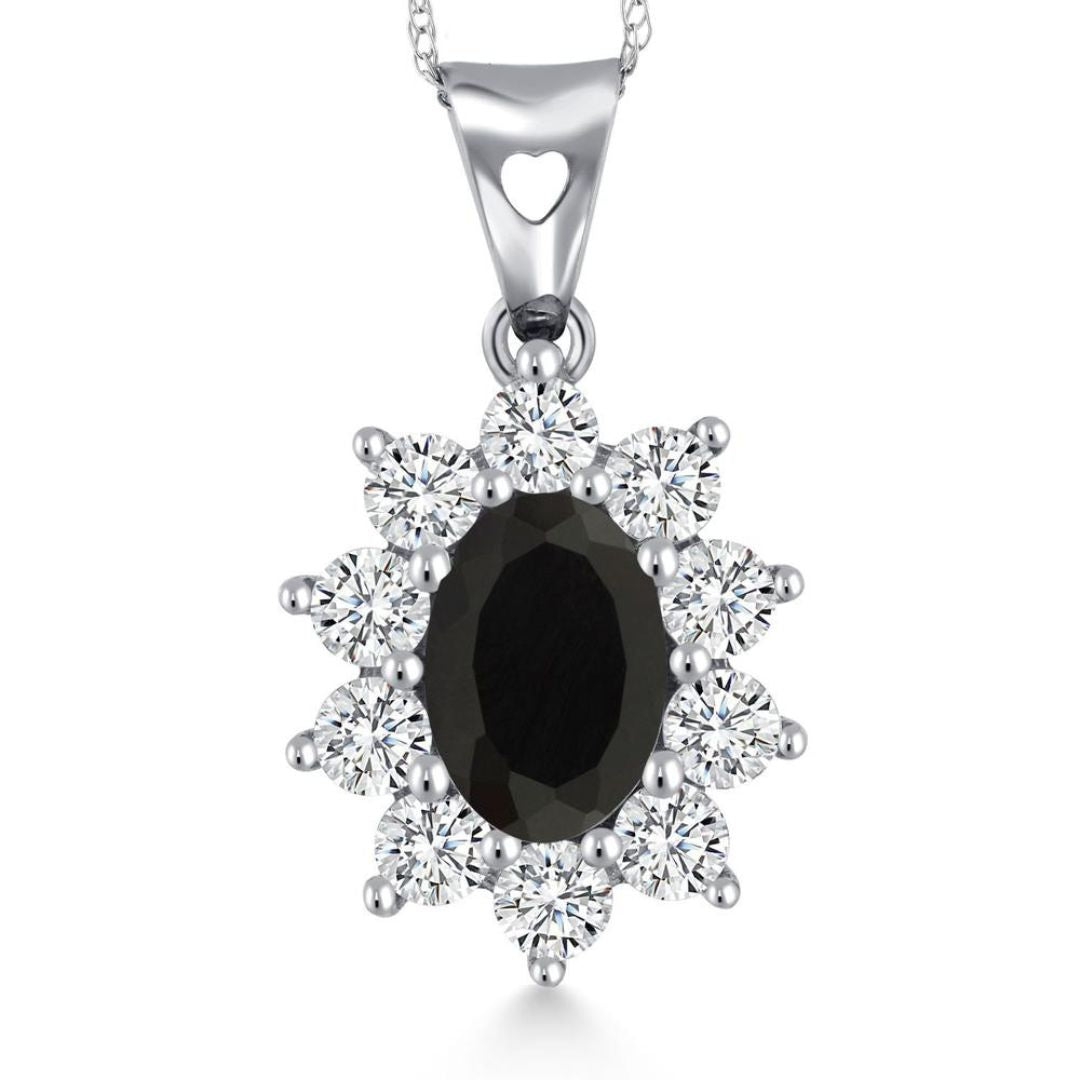 Lab Diamond Cluster Pendant Necklace In Silver