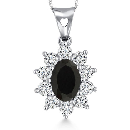 Lab Diamond Cluster Pendant Necklace In Silver