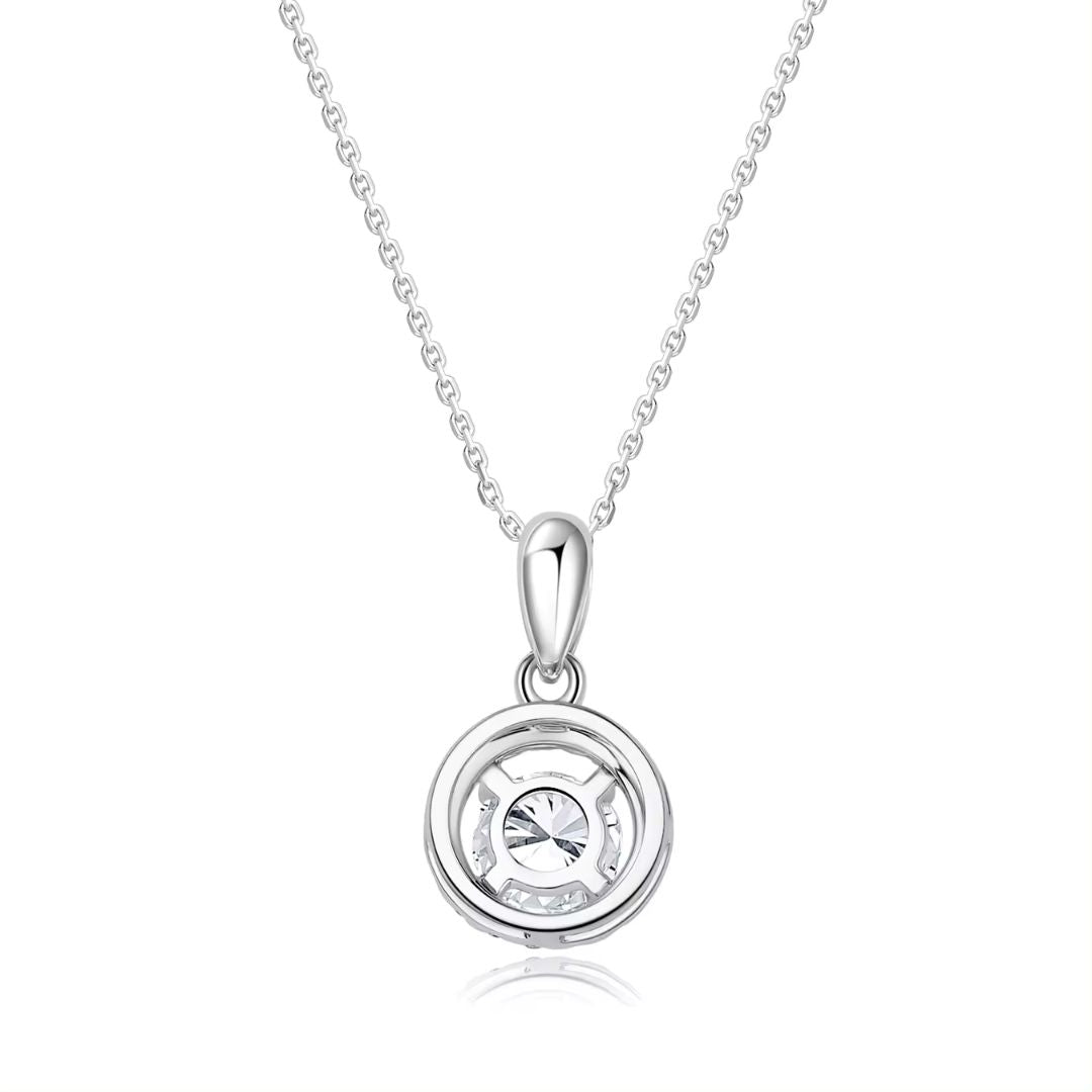 0.25ct Lab Diamond Halo Pendant Necklace In Gold