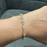 Bracelet en or massif 14 carats serti de diamants naturels de forme fantaisie (6,00 carats) | Bijoux de luxe