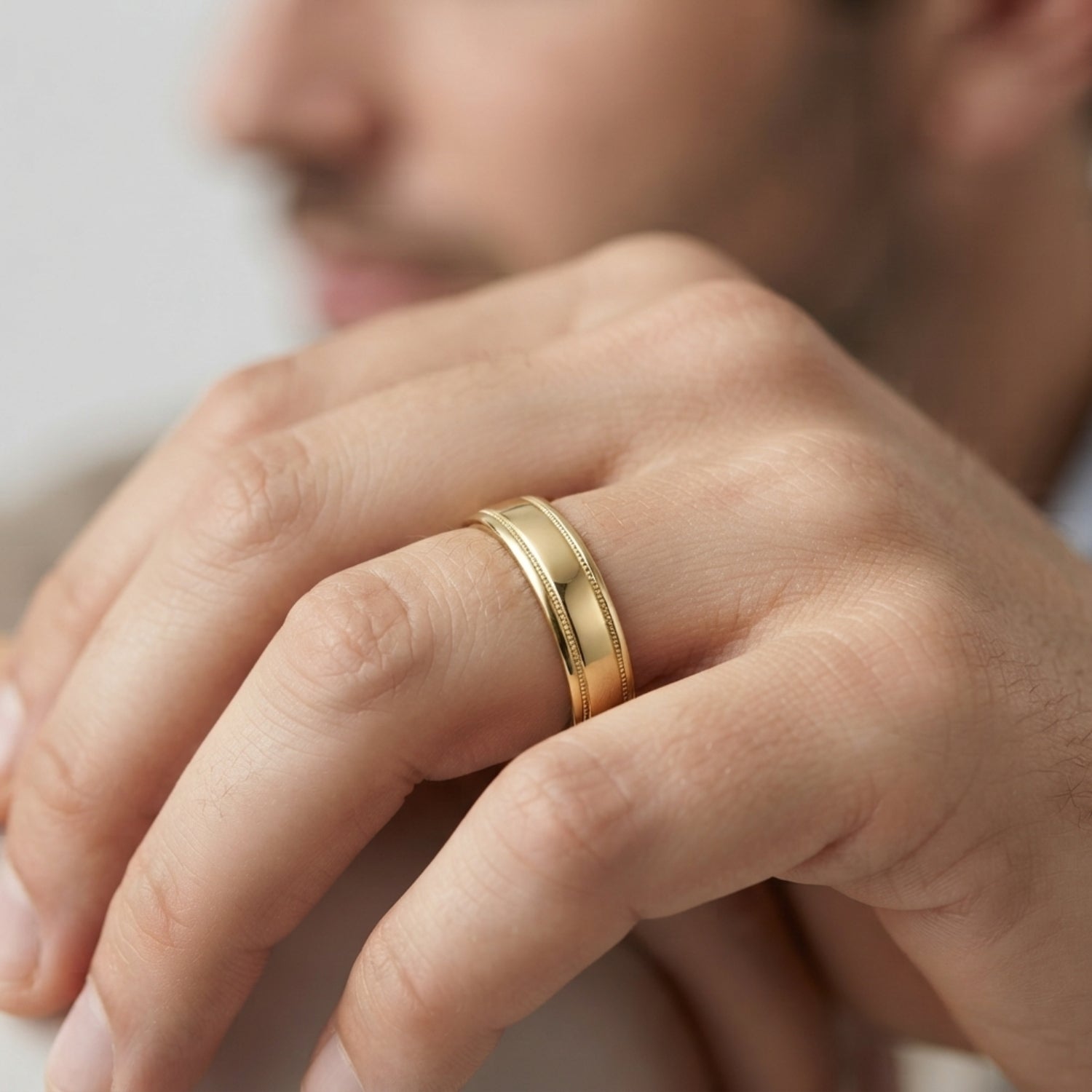 5mm-8mm Standard Weight Men's Gold Band