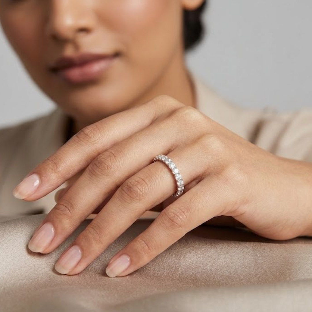 0.50ct Lab Diamond Scallop Pavé Ring in Platinum