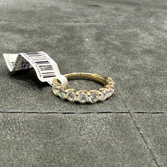 2.00Ct Round Lab Diamond U Prong Half Eternity Ring in 9K White Gold