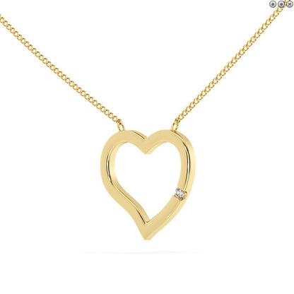 0.03ct Diamond Heart Pendant Necklace In Gold