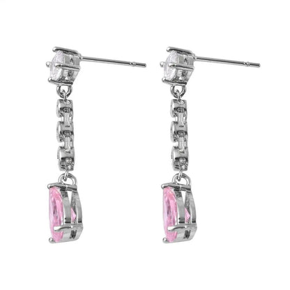 0.07ct Pink Sapphires Diamond Earrings