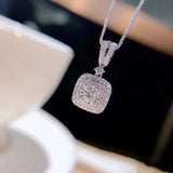 0.50Ct Round Lab Grown Diamond Halo Pendant Without Chain