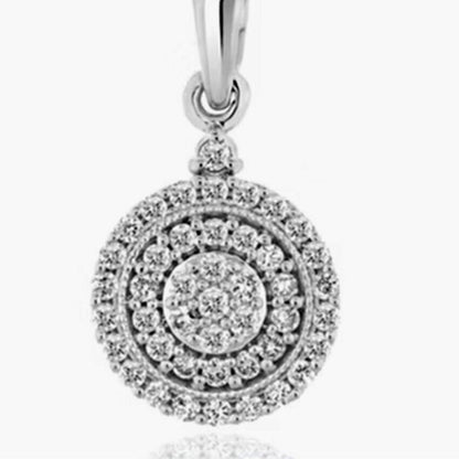 Triple Halo Lab Diamond Pendant Necklace