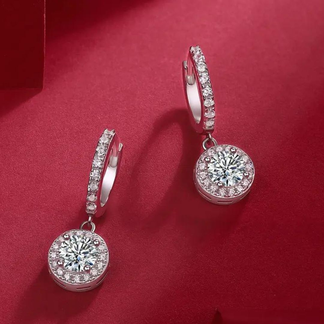0.50Ct Lab Grown Diamond Dangle Drop Earrings in White Gold