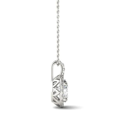 0.50ct Diamond Brilliant Cut Pendant In 18k White Gold