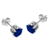 0.40Ct Sapphire Solitaire Studs Earrings in White Gold