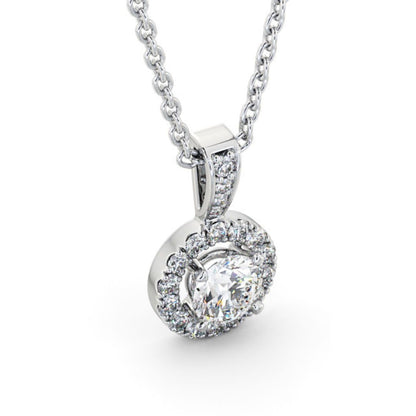 0.71ct Diamond Brilliant Cut Pendant 18K White Gold