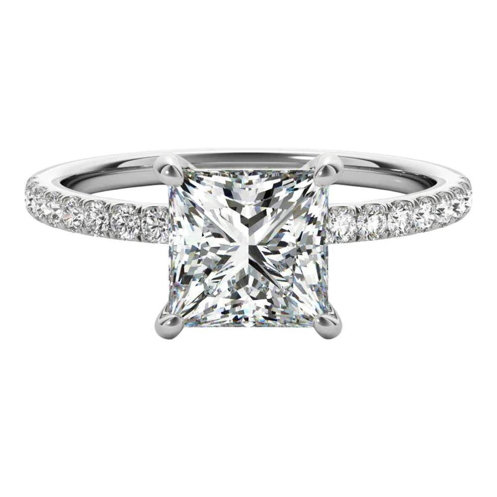 princess cut lab diamond ring / statement diamond ring