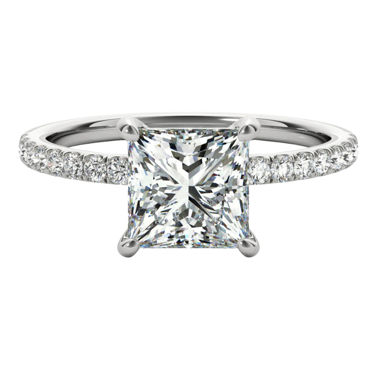 princess cut lab diamond ring / statement diamond ring