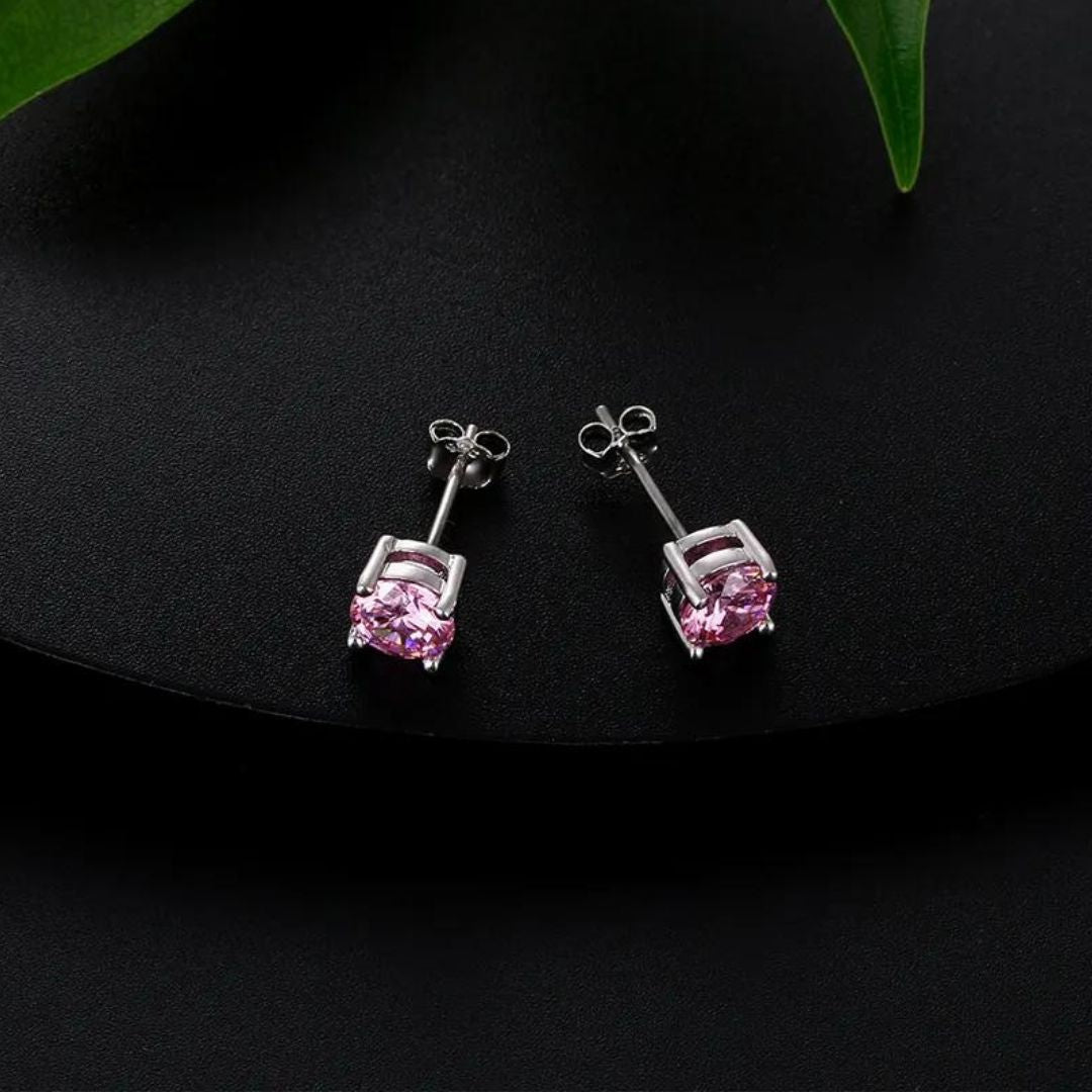 0.45ct Pink Sapphire diamond Stud Earrings