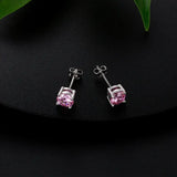 0.45Ct Sapphire Pink Round Solitaire Studs Earring in White Gold