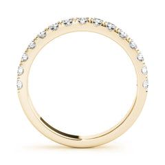 9K Yellow Gold Prong Set Lab Grown Diamond Half Eternity Wedding Band | Ring Size M