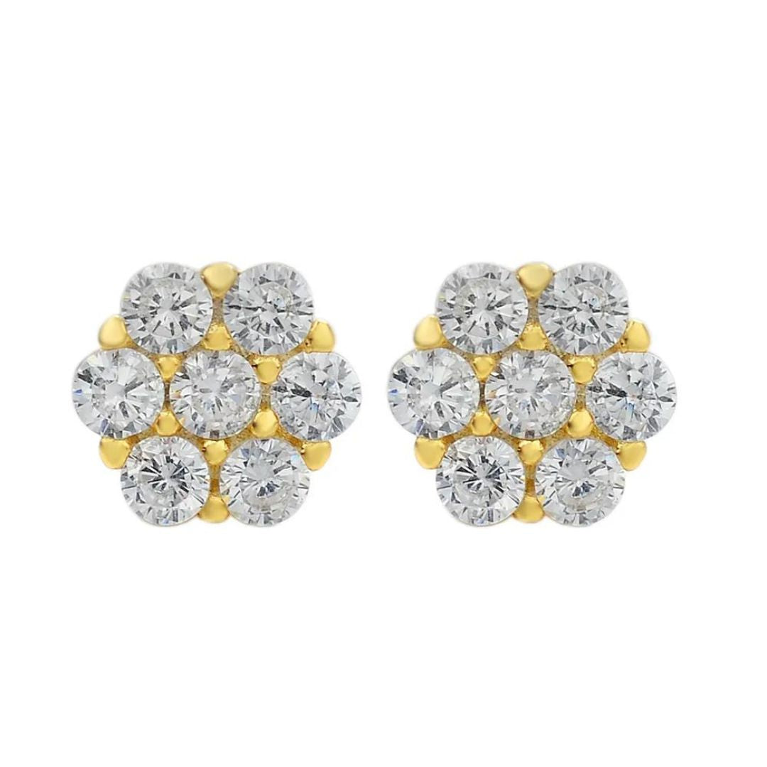 0.25ct Lab Grown Diamond Cluster Studs Earring in Gold