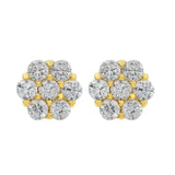 0.25ct Lab Grown Diamond Cluster Studs Earring in Gold