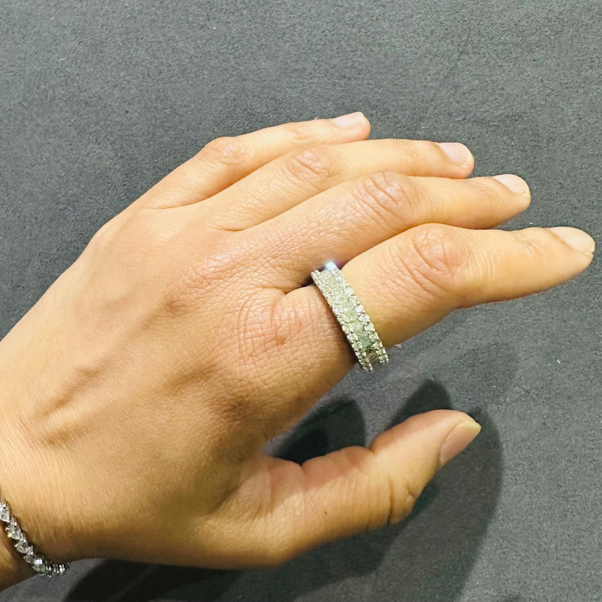 natural round princess diamond eternity ring 