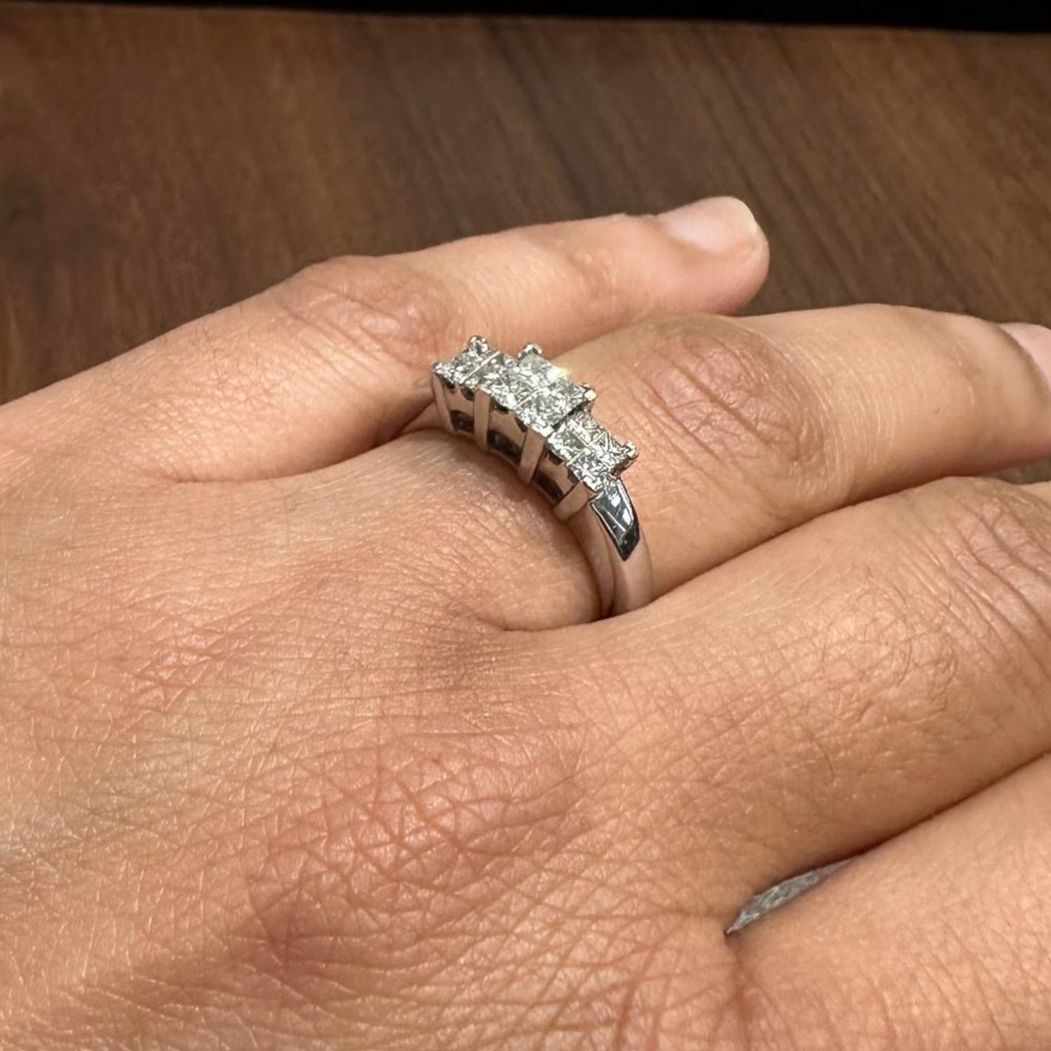 Bague de fiançailles avec halo de diamants ronds de laboratoire - argent 925 - DE/VS