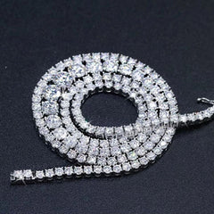10.50 Carat Lab Grown Round Diamond Tennis Necklace in 14K Gold