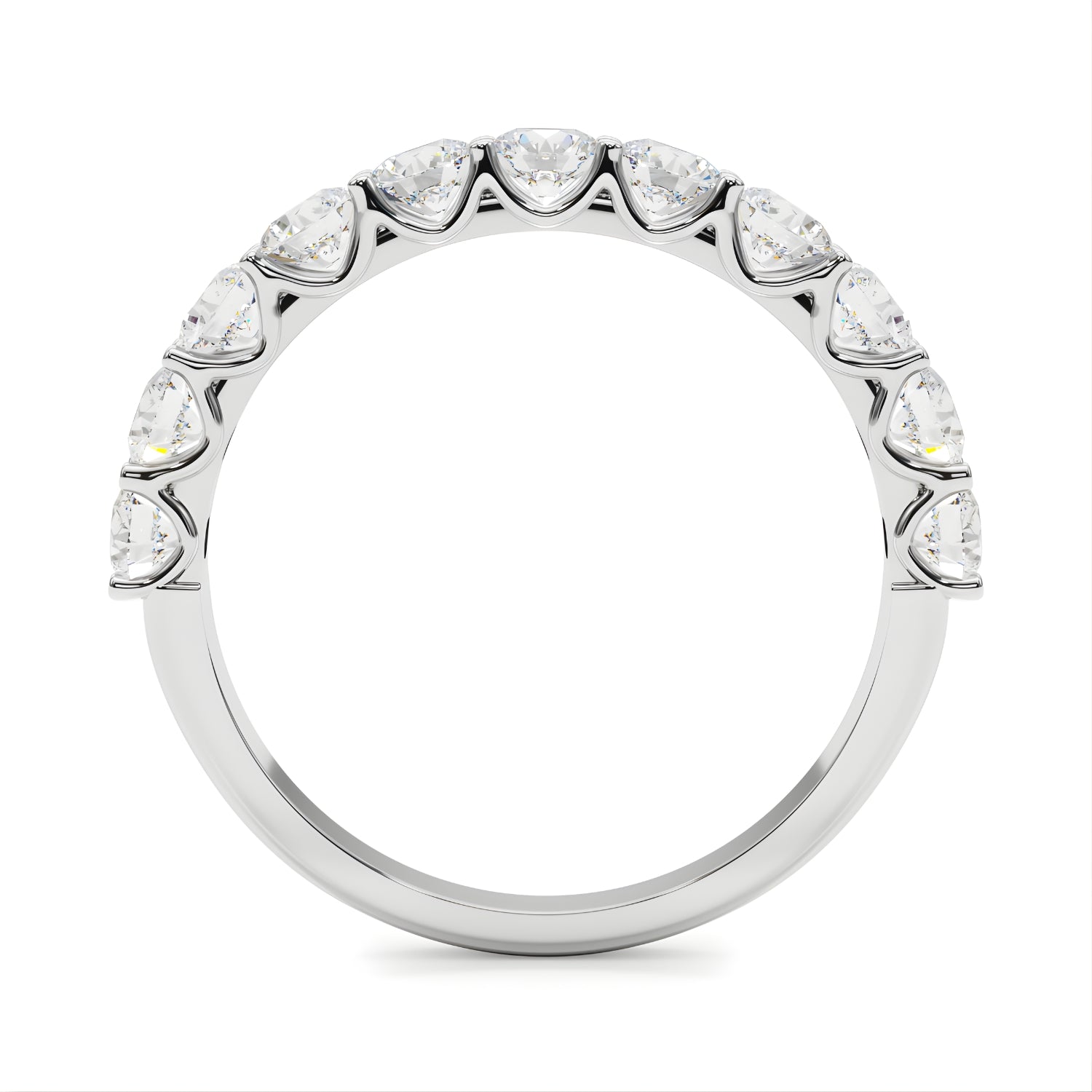 Alliance solitaire à six griffes de 1,0 carat en or blanc 9 carats