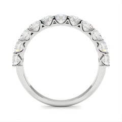 Lab Grown Diamond Round Cut U Prong Set Half Eternity Wedding Ring in Platinum for Gift