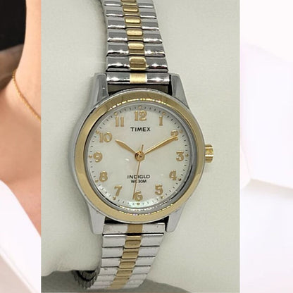 Ladies Classic Quartz Watch with Two-Tone Stainless Steel Bracelet